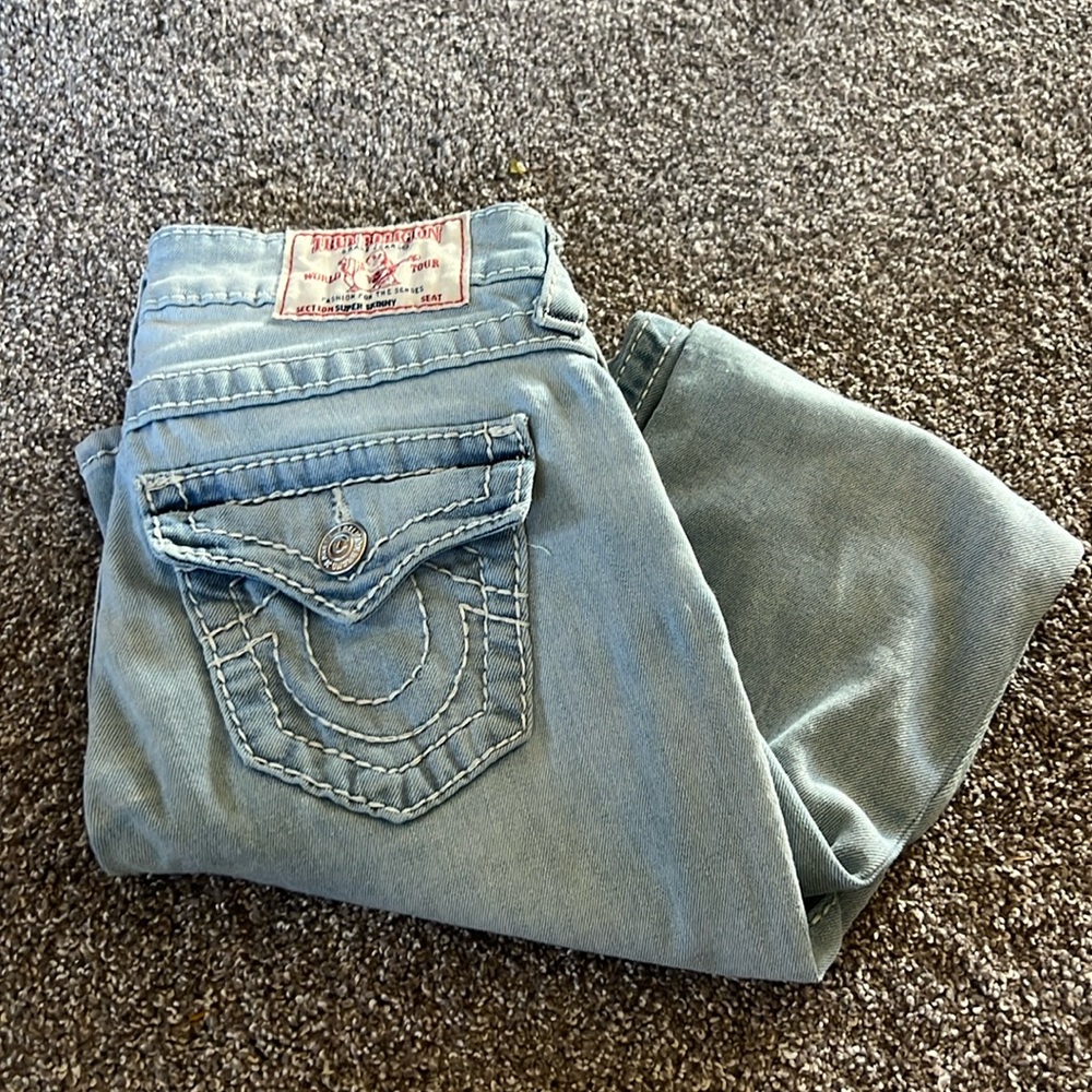 True Religion Women’s Super Skinny Jeans size 26 Light Blue Wash Denim